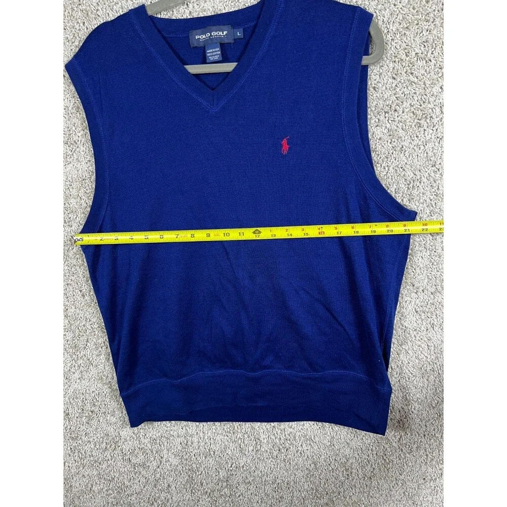 Polo Ralph Lauren Sweater Vest Mens Large Navy Pima Cotton Recent Label SIZE L